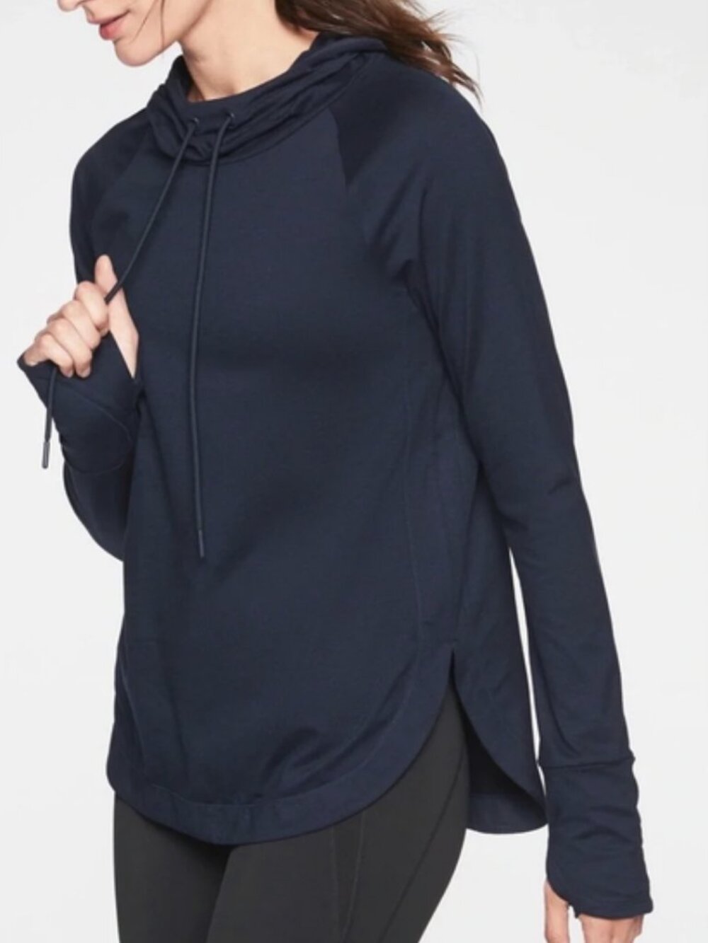 Athleta Navy Hooded Active Pullover